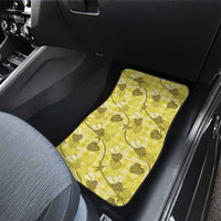Anthurium Pikake Ti Leaf Palaka Car Mats Yellow Version LT01 - Polynesian Pride