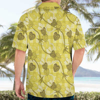 Anthurium Pikake Ti Leaf Palaka Hawaiian Shirt Yellow Version