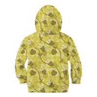Anthurium Pikake Ti Leaf Palaka Kid Hoodie Yellow Version LT01 - Polynesian Pride