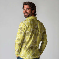 Anthurium Pikake Ti Leaf Palaka Long Sleeve Polo Shirt Yellow Version