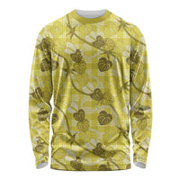 Anthurium Pikake Ti Leaf Palaka Long Sleeve Shirt Yellow Version LT01 Unisex Yellow - Polynesian Pride