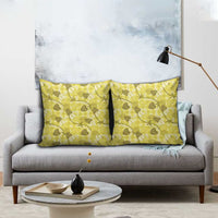 Anthurium Pikake Ti Leaf Palaka Pillow Cover Yellow Version