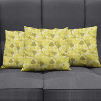 Anthurium Pikake Ti Leaf Palaka Pillow Cover Yellow Version