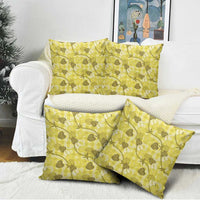 Anthurium Pikake Ti Leaf Palaka Pillow Cover Yellow Version