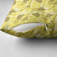 Anthurium Pikake Ti Leaf Palaka Pillow Cover Yellow Version