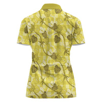 Anthurium Pikake Ti Leaf Palaka Women Polo Shirt Yellow Version