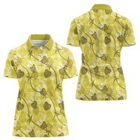 Anthurium Pikake Ti Leaf Palaka Women Polo Shirt Yellow Version