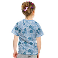 Anthurium Pikake Ti Leaf Palaka Kid T Shirt Blue Version