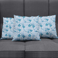 Anthurium Pikake Ti Leaf Palaka Pillow Cover Blue Version