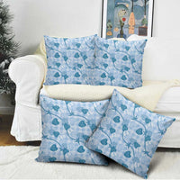 Anthurium Pikake Ti Leaf Palaka Pillow Cover Blue Version