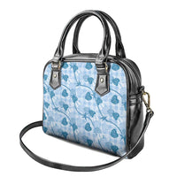 Anthurium Pikake Ti Leaf Palaka Shoulder Handbag Blue Version LT01 - Polynesian Pride