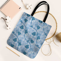 Anthurium Pikake Ti Leaf Palaka Tote Bag Blue Version