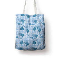 Anthurium Pikake Ti Leaf Palaka Tote Bag Blue Version