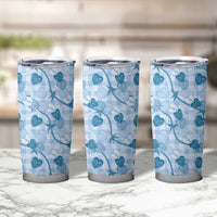 Anthurium Pikake Ti Leaf Palaka Tumbler Cup Blue Version
