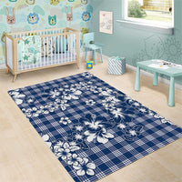 Hibiscus Pakala Cobalt Blue Royal Area Rug Tropical Floral Stylized - Polynesian Pride