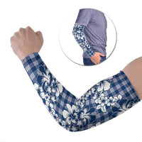 Hibiscus Pakala Cobalt Blue Royal Arm Sleeves Tropical Floral Stylized - Polynesian Pride