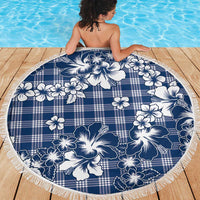 Hibiscus Pakala Cobalt Blue Royal Beach Blanket Tropical Floral Stylized - Polynesian Pride