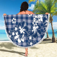 Hibiscus Pakala Cobalt Blue Royal Beach Blanket Tropical Floral Stylized - Polynesian Pride