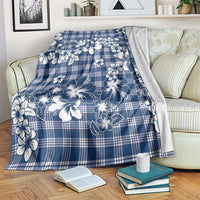 Hibiscus Pakala Cobalt Blue Royal Blanket Tropical Floral Stylized - Polynesian Pride