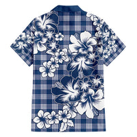 Hibiscus Pakala Cobalt Blue Royal Family Matching Puletasi and Hawaiian Shirt Tropical Floral Stylized - Polynesian Pride