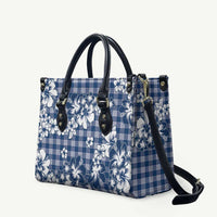 Hibiscus Pakala Cobalt Blue Royal Leather Bag Tropical Floral Stylized - Polynesian Pride