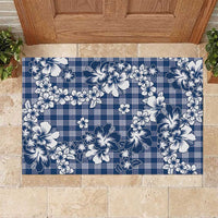 Hibiscus Pakala Cobalt Blue Royal Rubber Doormat Tropical Floral Stylized - Polynesian Pride