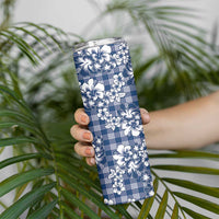 Hibiscus Pakala Cobalt Blue Royal Skinny Tumbler Tropical Floral Stylized - Polynesian Pride