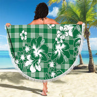 Hibiscus Pakala Emerald Green Beach Blanket Tropical Floral Stylized - Polynesian Pride