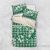 Hibiscus Pakala Emerald Green Bedding Set Tropical Floral Stylized - Polynesian Pride