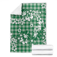 Hibiscus Pakala Emerald Green Blanket Tropical Floral Stylized - Polynesian Pride