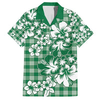 Hibiscus Pakala Emerald Green Family Matching Puletasi and Hawaiian Shirt Tropical Floral Stylized - Polynesian Pride