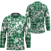 Hibiscus Pakala Emerald Green Hockey Jersey Tropical Floral Stylized - Polynesian Pride