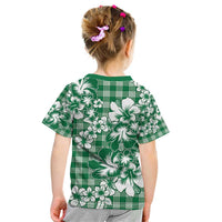 Hibiscus Pakala Emerald Green Kid T Shirt Tropical Floral Stylized LT01 - Polynesian Pride