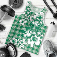 Hibiscus Pakala Emerald Green Men Tank Top Tropical Floral Stylized LT01 - Polynesian Pride