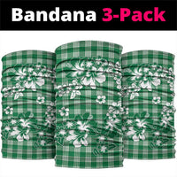Hibiscus Pakala Emerald Green Neck Gaiter Tropical Floral Stylized LT01 package One Size: 25*50cm Green - Polynesian Pride