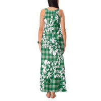 Hibiscus Pakala Emerald Green Tank Maxi Dress Tropical Floral Stylized - Polynesian Pride