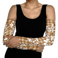 Hibiscus Pakala Bronze Brown Arm Sleeves Tropical Floral Stylized - Polynesian Pride