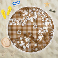 Hibiscus Pakala Bronze Brown Beach Blanket Tropical Floral Stylized - Polynesian Pride