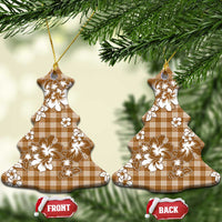 Hibiscus Pakala Bronze Brown Ceramic Ornament Tropical Floral Stylized - Polynesian Pride