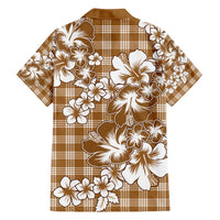 Hibiscus Pakala Bronze Brown Family Matching Puletasi and Hawaiian Shirt Tropical Floral Stylized - Polynesian Pride