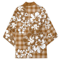 Hibiscus Pakala Bronze Brown Kimono Tropical Floral Stylized - Polynesian Pride