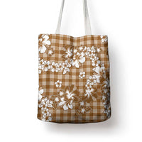 Hibiscus Pakala Bronze Brown Tote Bag Tropical Floral Stylized - Polynesian Pride