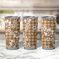 Hibiscus Pakala Bronze Brown Tumbler Cup Tropical Floral Stylized - Polynesian Pride