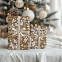 Hibiscus Pakala Bronze Brown Wrapping Paper Tropical Floral Stylized - Polynesian Pride