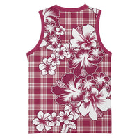 Hibiscus Pakala Royal Magenta Basketball Jersey Tropical Floral Stylized - Polynesian Pride