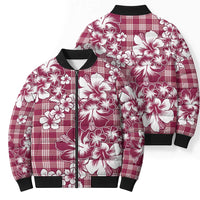 Hibiscus Pakala Royal Magenta Bomber Puffer Jacket Tropical Floral Stylized - Polynesian Pride