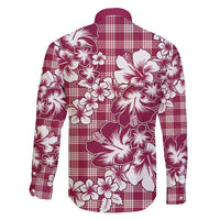 Hibiscus Pakala Royal Magenta Family Matching Puletasi and Hawaiian Shirt Tropical Floral Stylized - Polynesian Pride