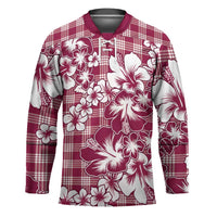 Hibiscus Pakala Royal Magenta Hockey Jersey Tropical Floral Stylized - Polynesian Pride