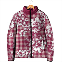 Hibiscus Pakala Royal Magenta Padded Jacket Tropical Floral Stylized - Polynesian Pride