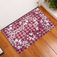 Hibiscus Pakala Royal Magenta Rubber Doormat Tropical Floral Stylized - Polynesian Pride